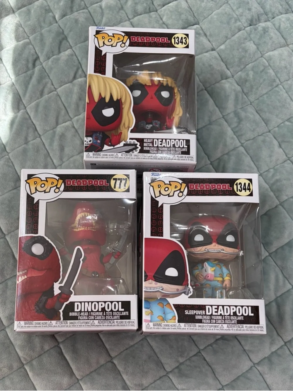Funko Deadpool Trio - Red, Black & Blonde Accent - Picture 1 of 2